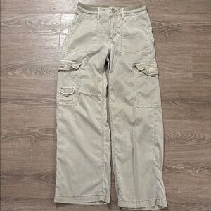 American Eagle Dreamy Drape Baggy Wide-Leg Cargo Pant Sz 2 Green